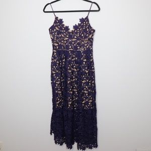 L'ATISTE Purple Floral Maxi Dress Size Medium NWT